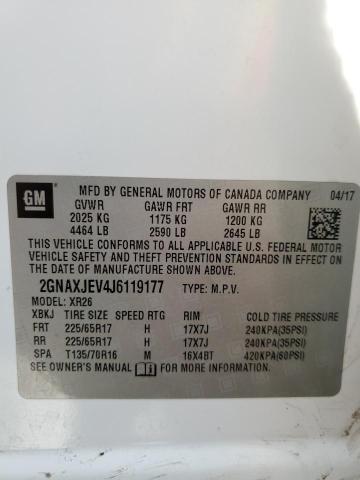 Photo 14 from auction – 2018 CHEVROLET EQUINOX LT with VIN 2GNAXJEV4J6119177