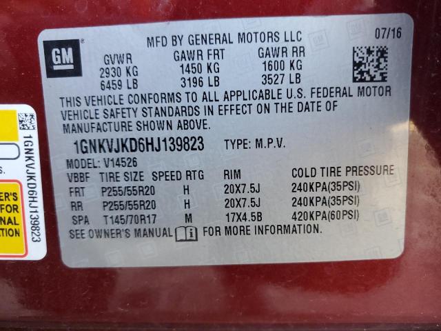 Photo 14 from auction – 2017 CHEVROLET TRAVERSE P with VIN 1GNKVJKD6HJ139823