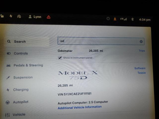 Photo 9 from auction – 2018 TESLA MODEL X with VIN 5YJXCAE21JF111181