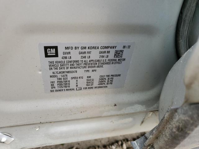 Photo 12 from auction – 2022 CHEVROLET TRAX LS with VIN KL7CJKSM7NB552478