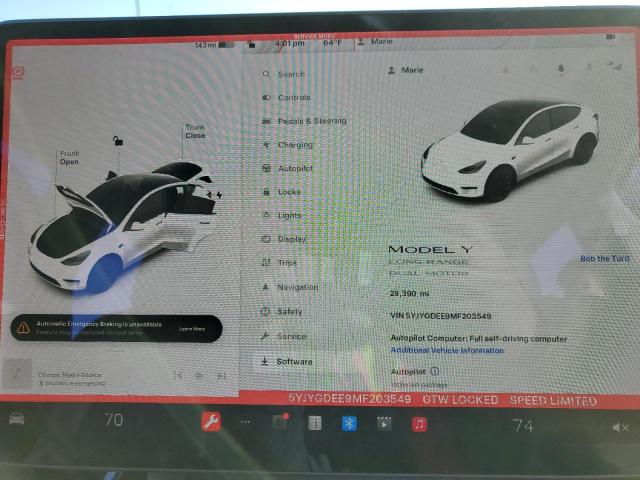 Foto 9 de la subasta – 2021 TESLA MODEL Y con VIN 5YJYGDEE9MF203549