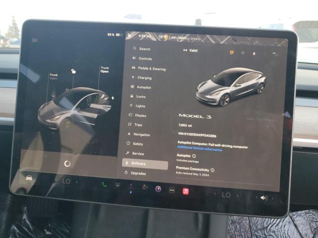 Photo 9 from auction – 2023 TESLA MODEL 3 with VIN 5YJ3E1EAXPF543289