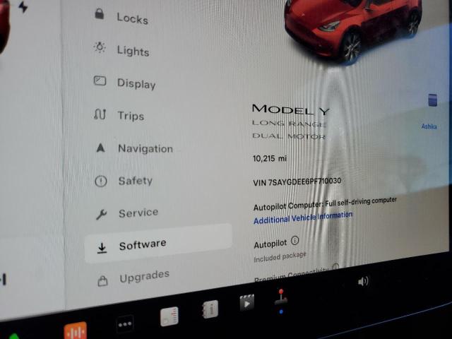 Photo 9 from auction – 2023 TESLA MODEL Y with VIN 7SAYGDEE6PF710030