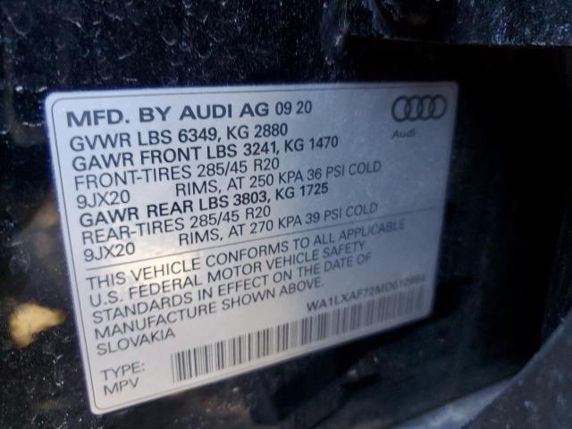 Photo 14 from auction – 2021 AUDI Q7 PREMIUM with VIN WA1LXAF72MD012694