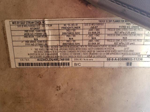 Photo 10 from auction – 2008 FREIGHTLINER CHASSIS M with VIN 4UZACLDU48CZ48188