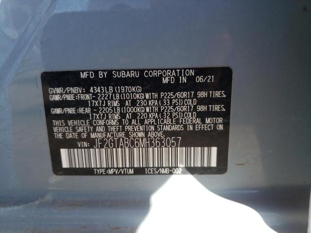 Photo 14 from auction – 2021 SUBARU CROSSTREK with VIN JF2GTABC6MH363057