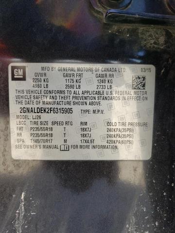 Photo 13 from auction – 2015 CHEVROLET EQUINOX LT with VIN 2GNALDEK2F6315905