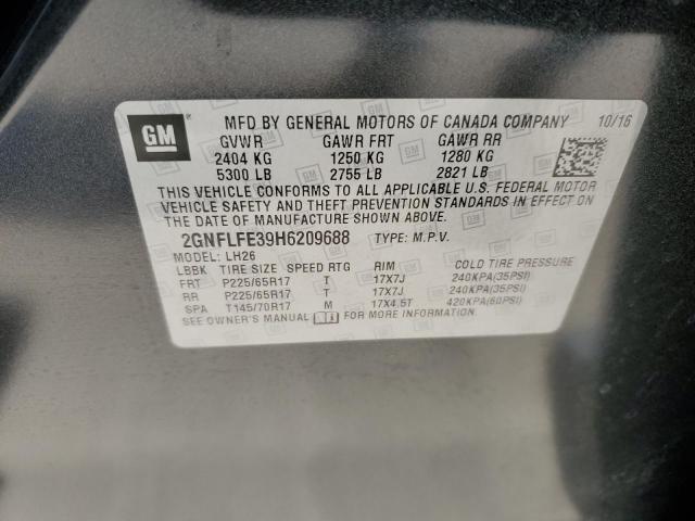 Photo 12 from auction – 2017 CHEVROLET EQUINOX LT with VIN 2GNFLFE39H6209688