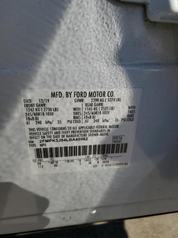 Photo 14 from auction – 2020 FORD EDGE SEL with VIN 2FMPK3J94LBA45982