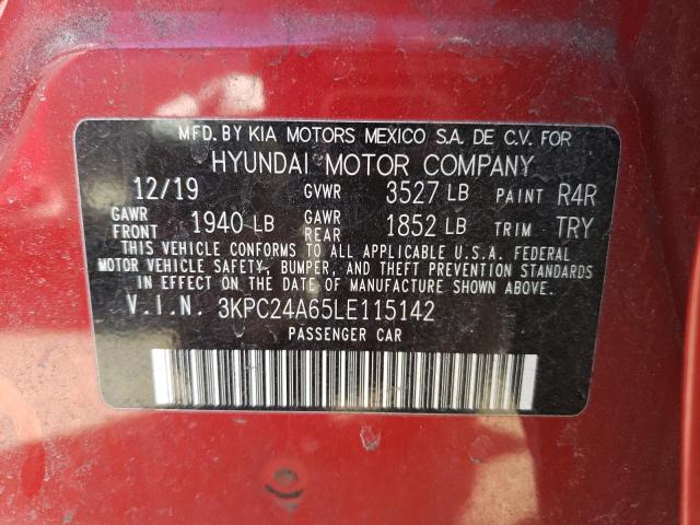 Photo 12 from auction – 2020 HYUNDAI ACCENT SE with VIN 3KPC24A65LE115142