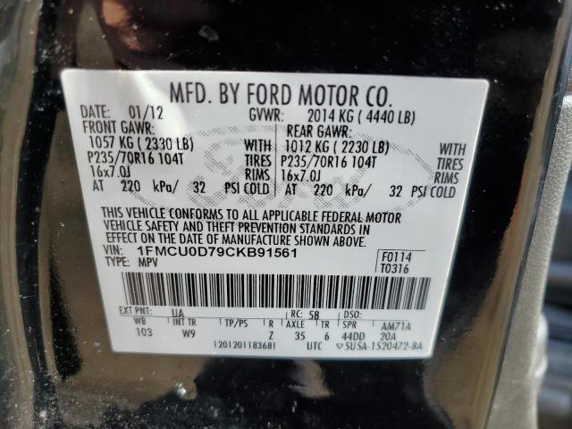 Photo 14 from auction – 2012 FORD ESCAPE XLT with VIN 1FMCU0D79CKB91561