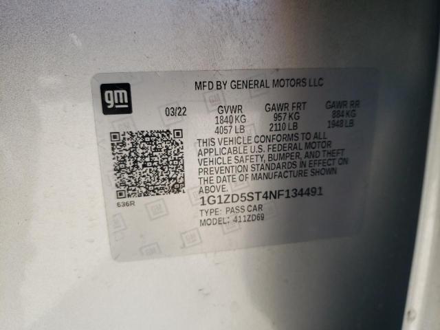 Photo 12 from auction – 2022 CHEVROLET MALIBU LT with VIN 1G1ZD5ST4NF134491