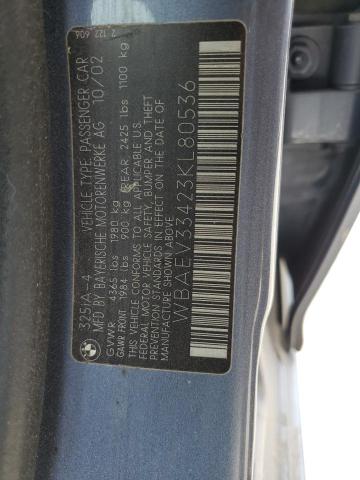 Photo 12 from auction – 2003 BMW 325 I with VIN WBAEV33423KL80536