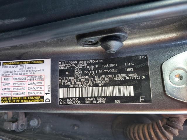 Photo 14 from auction – 2018 TOYOTA 4RUNNER SR with VIN JTEBU5JRXJ5526711