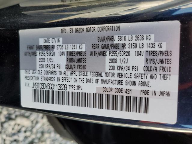 Photo 14 from auction – 2016 MAZDA CX-9 GRAND with VIN JM3TCBDY6G0113839
