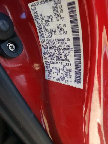 Photo 12 from auction – 2007 NISSAN FRONTIER K with VIN 1N6AD06W47C451331