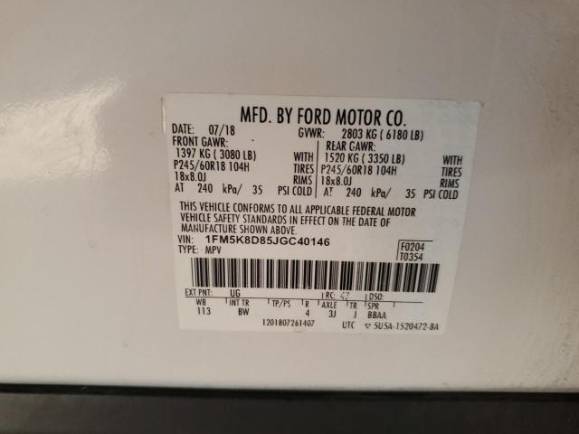 Photo 14 from auction – 2018 FORD EXPLORER X with VIN 1FM5K8D85JGC40146