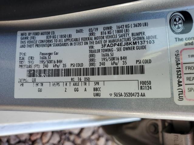 Photo 12 from auction – 2019 FORD FIESTA SE with VIN 3FADP4EJ8KM137103