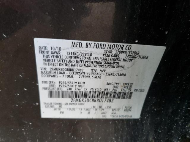 Photo 14 from auction – 2011 FORD FLEX LIMIT with VIN 2FMGK5DC8BBD17483