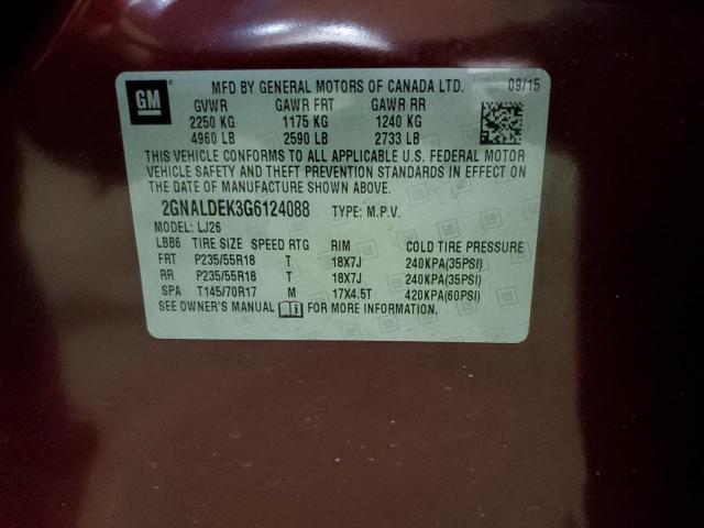 Photo 14 from auction – 2016 CHEVROLET EQUINOX LT with VIN 2GNALDEK3G6124088