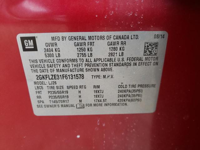 Photo 14 from auction – 2015 GMC TERRAIN DE with VIN 2GKFLZE31F6131578
