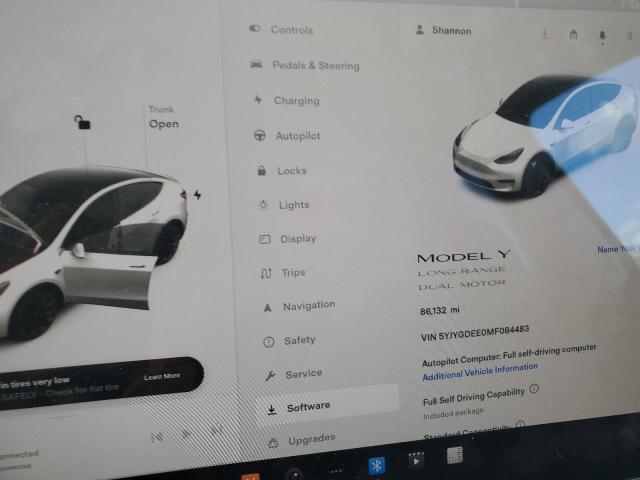 Photo 9 from auction – 2021 TESLA MODEL Y with VIN 5YJYGDEE0MF084483