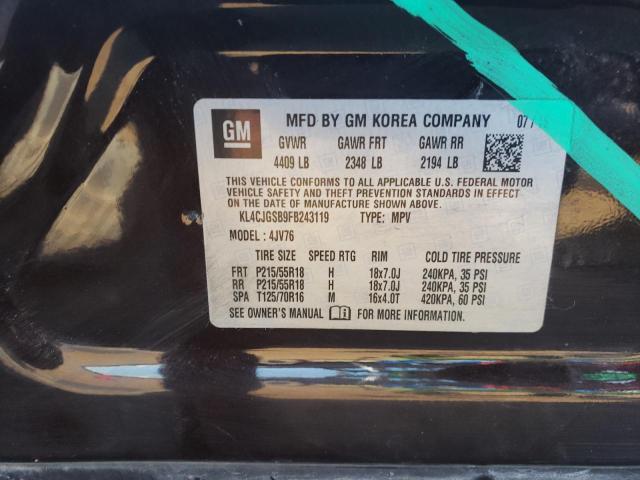 Photo 14 from auction – 2015 BUICK ENCORE with VIN KL4CJGSB9FB243119