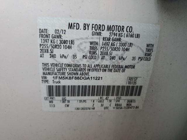 Photo 14 from auction – 2013 FORD EXPLORER L with VIN 1FM5K8F88DGA11221
