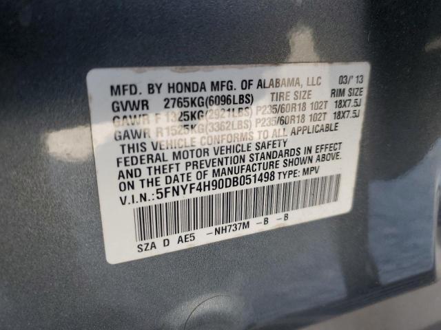 Photo 14 from auction – 2013 HONDA PILOT TOUR with VIN 5FNYF4H90DB051498