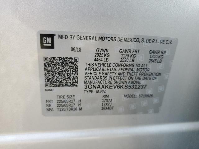 Photo 14 from auction – 2019 CHEVROLET EQUINOX LT with VIN 3GNAXKEV6KS531237