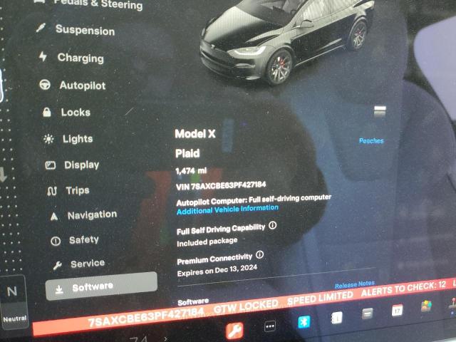 Photo 9 from auction – 2023 TESLA MODEL X with VIN 7SAXCBE63PF427184