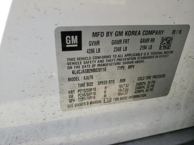 Photo 14 from auction – 2017 BUICK ENCORE PRE with VIN KL4CJASB2HB028116