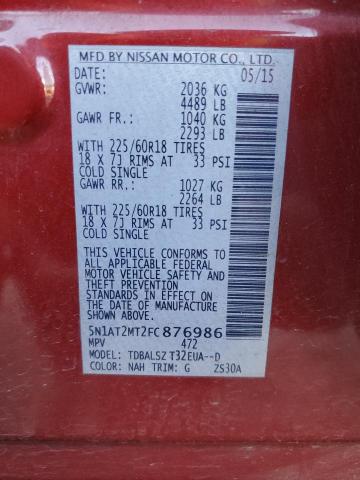 Photo 14 from auction – 2015 NISSAN ROGUE S with VIN 5N1AT2MT2FC876986