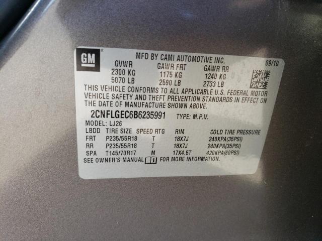 Photo 14 from auction – 2011 CHEVROLET EQUINOX LT with VIN 2CNFLGEC6B6235991