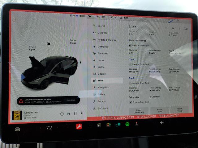 Photo 9 from auction – 2021 TESLA MODEL 3 with VIN 5YJ3E1EC7MF925423