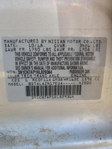 Photo 12 from auction – 2019 NISSAN VERSA S with VIN 3N1CN7AP1KL829364