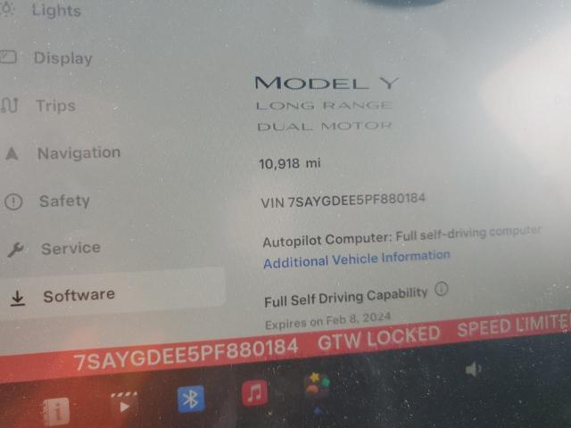 Photo 9 from auction – 2023 TESLA MODEL Y with VIN 7SAYGDEE5PF880184