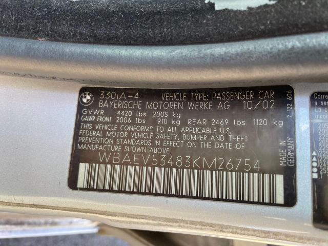 Photo 10 from auction – 2003 BMW 330 I with VIN WBAEV53483KM26754