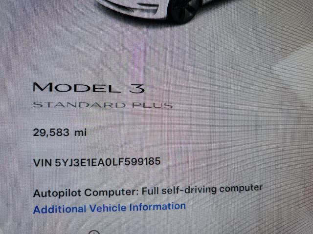 Photo 9 from auction – 2020 TESLA MODEL 3 with VIN 5YJ3E1EA0LF599185