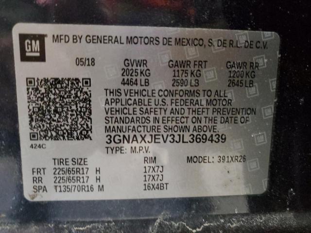 Photo 14 from auction – 2018 CHEVROLET EQUINOX LT with VIN 3GNAXJEV3JL369439