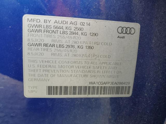 Photo 14 from auction – 2014 AUDI SQ5 PREMIU with VIN WA1CGAFP3EA096429