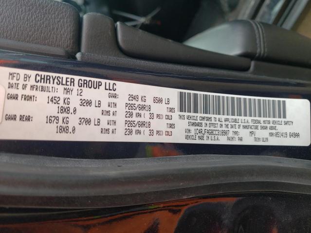 Photo 14 from auction – 2012 JEEP GRAND CHER with VIN 1C4RJFAG8CC318907