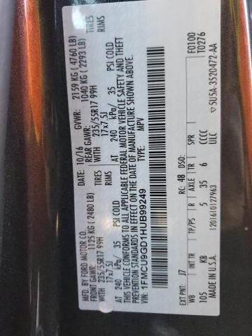 Photo 14 from auction – 2017 FORD ESCAPE SE with VIN 1FMCU9GD1HUB99249