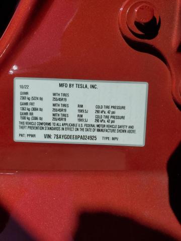 Photo 14 from auction – 2023 TESLA MODEL Y with VIN 7SAYGDEE8PA024925
