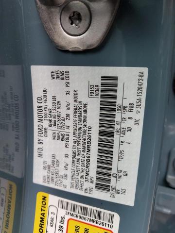 Photo 14 from auction – 2021 FORD BRONCO SPO with VIN 3FMCR9B67MRB26110