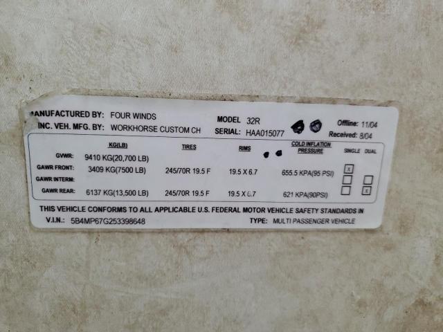 Photo 10 from auction – 2005 FOUR HURRICANE with VIN 5B4MP67G253398648