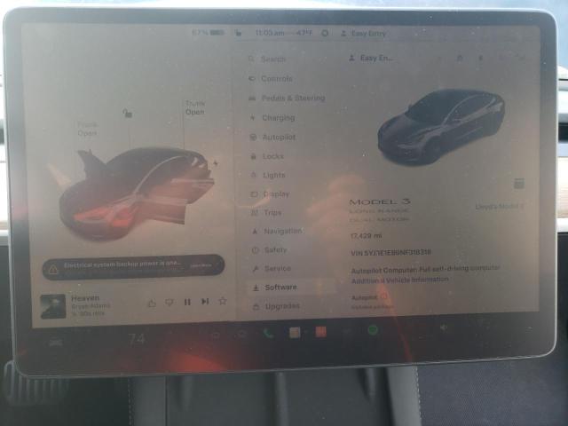 Photo 9 from auction – 2022 TESLA MODEL 3 with VIN 5YJ3E1EB9NF318318