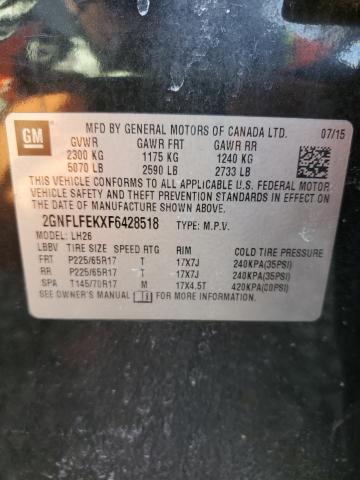 Photo 14 from auction – 2015 CHEVROLET EQUINOX LT with VIN 2GNFLFEKXF6428518