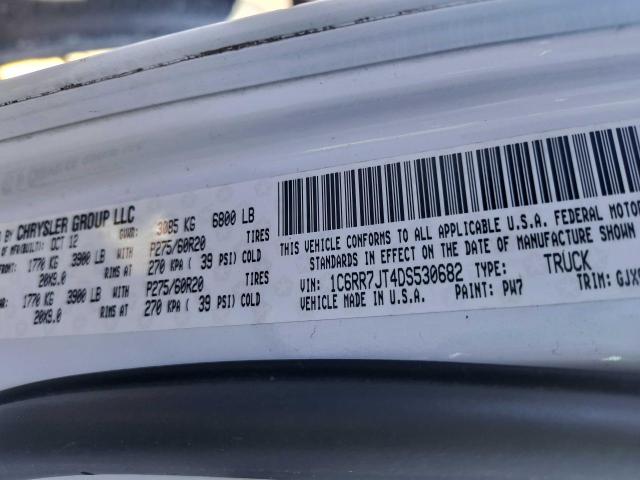 Photo 10 from auction – 2013 RAM 1500 LARAM with VIN 1C6RR7JT4DS530682