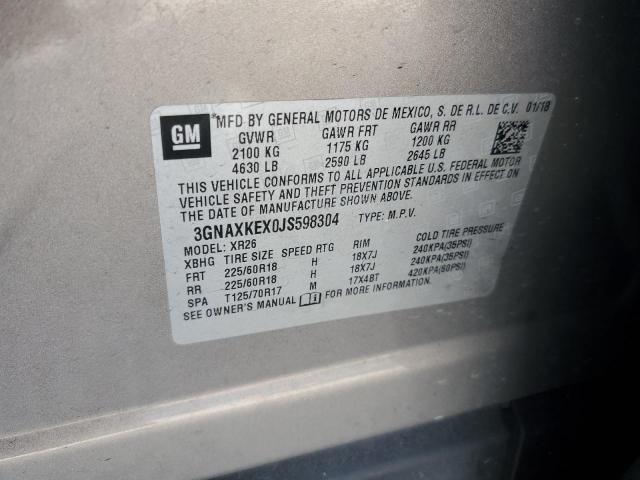 Photo 14 from auction – 2018 CHEVROLET EQUINOX LT with VIN 3GNAXKEX0JS598304